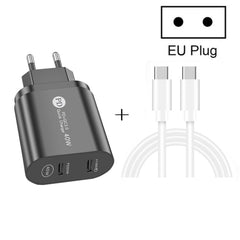 002 40W PD3.0 Dual Port USB - C / Type - C Charger with Type - C to Type - C Data Cable, EU Plug, EU Plug + Type - C to Type - C Cable - ORIWHIZ