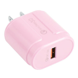 13 - 3 QC3.0 Single USB Interface Macarons Travel Charger,, EU Plug, US Plug - ORIWHIZ