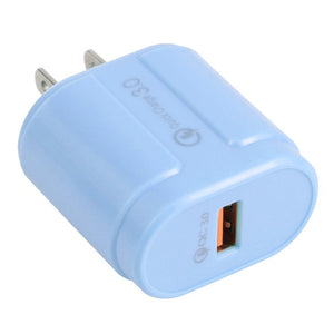 13 - 3 QC3.0 Single USB Interface Macarons Travel Charger,, EU Plug, US Plug - ORIWHIZ