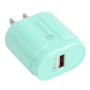 13 - 3 QC3.0 Single USB Interface Macarons Travel Charger,, EU Plug, US Plug - ORIWHIZ