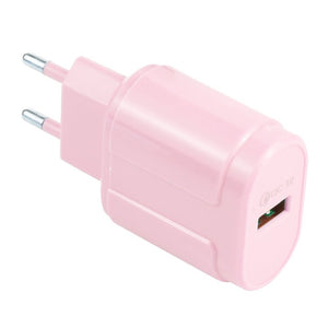 13 - 3 QC3.0 Single USB Interface Macarons Travel Charger,, EU Plug, US Plug - ORIWHIZ