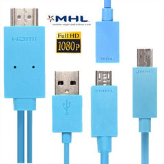 1.8m Multi Use Micro USB MHL to HDMI HDTV Adapter Cable, Support 1080P Full HD Output, S - WMCS - 1234B, S - WMCS - 1234G, S - WMCS - 1234M, S - WMCS - 1234RG, S - WMCS - 1234TT, S - WMCS - 1234W, S - WMCS - 1234Y - ORIWHIZ