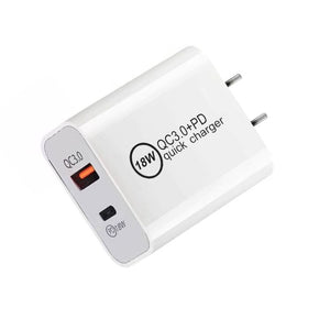 18W PD + QC 3.0 USB Dual Fast Charging Universal Travel Charger,, EU Plug, US Plug - ORIWHIZ