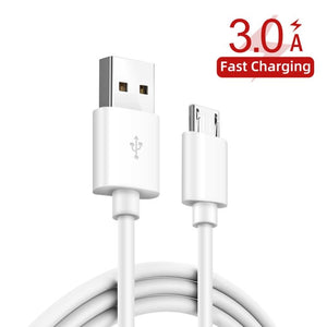 2 in 1 1m USB to Micro USB Data Cable + 30W QC 3.0 4 USB Interfaces Mobile Phone Tablet PC Universal Quick Charger Travel Charger Set, EU Plug, Micro USB Set EU Plug - ORIWHIZ