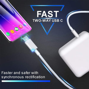 2 in 1 PD3.0 30W USB - C / Type - C Travel Charger with Detachable Foot + PD3.0 3A USB - C / Type - C to USB - C / Type - C Fast Charge Data Cable Set, Cable Length: 1m, EU Plug, 1m EU Plug - ORIWHIZ