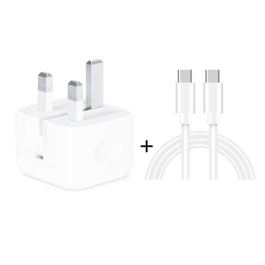 A2344 20W PD 3.0 Type - C / USB - C Folding Travel Charger + USB - C / Type - C to Type - C Fast Charging Data Cable Set, UK Plug, Length: 2m, 20W Type - C Length: 2m - ORIWHIZ