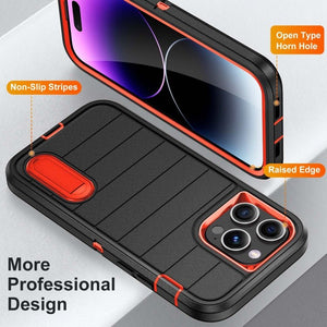 Defender Gen2 Rugged PC + Silicone Phone Case with Holder, For iPhone 14 Pro Max - ORIWHIZ