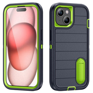 Defender Gen2 Rugged PC + Silicone Phone Case with Holder, For iPhone 15 - ORIWHIZ