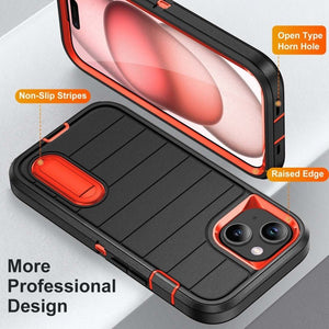 Defender Gen2 Rugged PC + Silicone Phone Case with Holder, For iPhone 15 - ORIWHIZ