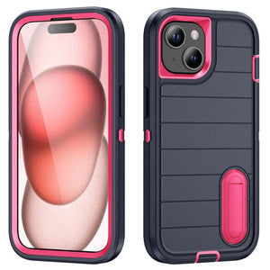 Defender Gen2 Rugged PC + Silicone Phone Case with Holder, For iPhone 15 - ORIWHIZ