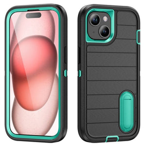 Defender Gen2 Rugged PC + Silicone Phone Case with Holder, For iPhone 15 Plus - ORIWHIZ