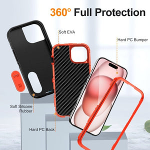 Defender Gen2 Rugged PC + Silicone Phone Case with Holder, For iPhone 15 Plus - ORIWHIZ