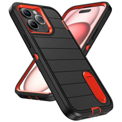 Defender Gen2 Rugged PC + Silicone Phone Case with Holder, For iPhone 15 Pro Max - ORIWHIZ