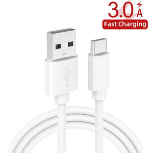 F002C QC3.0 USB + USB 2.0 LED Digital Display Fast Charger with USB to Type - C Data Cable, UK Plug, UK Plug + Type - C Cable - ORIWHIZ