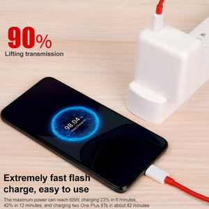 For OnePlus 9 65W Warp Flash Charging Mobile Phone Adapter, 65W Charger, 65W Charger+1m Fast Charging Cable, 65W Charger+1.5m Fast Charging Cable, 65W Charger+2m Fast Charging Cable - ORIWHIZ