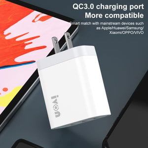 IVON AD37 5A QC 3.0 Three USB Port Travel Charger, US Plug, AD37 - ORIWHIZ