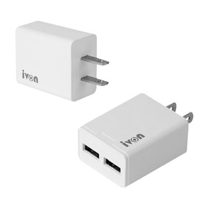 IVON AD38 5V 2.1A Dual USB Port Travel Charger, US Plug, AD38 - ORIWHIZ