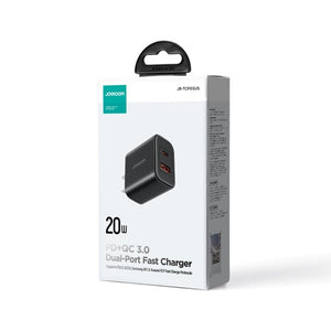 J0YROOM TCF05 20W USB+USB - C/Type - C Fast Charger, US Plug, EU Plug, UK Plug, CN Plug - ORIWHIZ