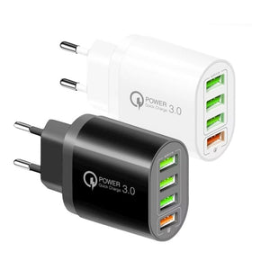 QC - 04 QC3.0 + 3 x USB 2.0 Multi - ports Charger for Mobile Phone Tablet, EU Plug, EU Plug - ORIWHIZ