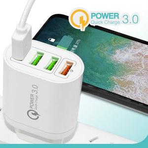 QC - 04 QC3.0 + 3 x USB 2.0 Multi - ports Charger for Mobile Phone Tablet, US Plug, US Plug - ORIWHIZ