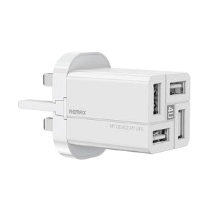 REMAX RP - U43 3.4A 4 USB Port Fast Charger, EU Plug, UK Plug - ORIWHIZ