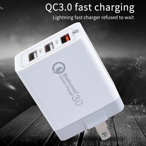 SDC - 30W 2 in 1 USB to Micro USB Data Cable + 30W QC 3.0 USB + 2.4A Dual USB 2.0 Ports Mobile Phone Tablet PC Universal Quick Charger Travel Charger Set, US Plug, with Micro USB Cable, US Plug - ORIWHIZ