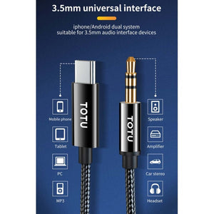 TOTUDESIGN EAUC - 032 Speedy Series Type - C / USB - C to 3.5mm AUX Audio Cable, Length: 1m, Type - C - ORIWHIZ