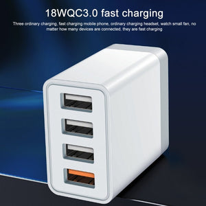 WK WP - U125 Youpin Series 18W QC3.0 4 USB Ports Fast Travel Charger, CN Plug / US Plug, CN Plug / US Plug - ORIWHIZ