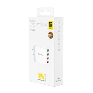 WK WP - U125 Youpin Series 18W QC3.0 4 USB Ports Fast Travel Charger, CN Plug / US Plug, CN Plug / US Plug - ORIWHIZ