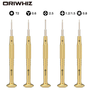 2UUL Brass Handle Screwdriver Pentalobe 0.8 Philips 1.2 T2 Convex Cross 2.5 Y0.6 For Phone Repair Tool - ORIWHIZ