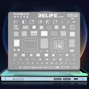 RELIFE RL-044 Plantilla de reballing BGA universal multifunción 0.3 0.35 0.4 0.5 Agujero paralelo de 45 grados / Agujero desalineado