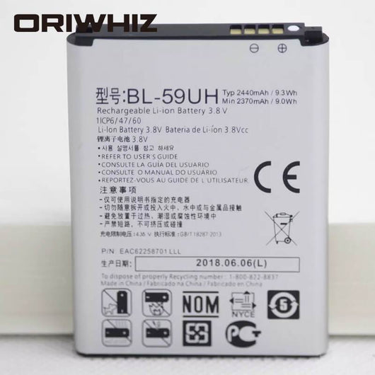 Built-in 2440mah BL-59UH mobile phone battery for G2 mini D618 D620 D620R D620K D410 D315 F70 BL 59UH internal battery - ORIWHIZ