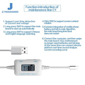 JC C1 Smart Repair OLED Screen Box Battery Charging Activation Board Power Supply Line For IPhone 8P 8G 7P 7G 6SP 6S 6G 6P - ORIWHIZ