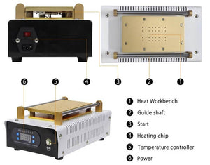 M-Triangel 7‘’ LCD Screen Separator CP201 Built-in Vacuum Pump Screen Repair copper Hot Plate For Mobile Phone Repair - ORIWHIZ