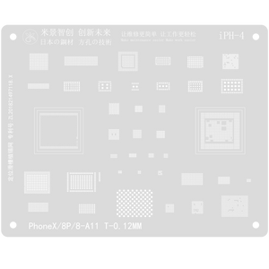 MIJING 0.12mm Japan Steel Tin Net for Iphone IPH 1-13 BGA Reballing Stencils Square Holes - ORIWHIZ