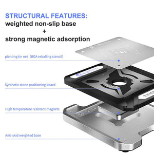 Mijing Z21 8 in 1 CPU Reballing Stencil Platform For iPhone A8 A9 A10 A11 A12 A13 A14 A15 IC Chip Tin Planting Template Fixture - ORIWHIZ