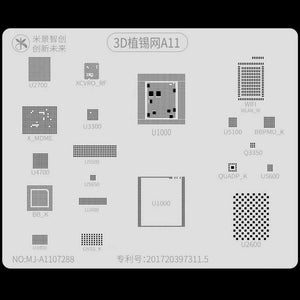 MJ 3D BGA Reballing Stencil Template Groove A8 A9 A10 A11A12 A13 Planting for iPhone6 6P 6S 6SP 7 7P 8 8P X XR XS MAX 11 Pro Max - ORIWHIZ