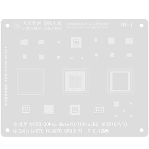 MJ BGA Reballing Solder Stencil Plant Tin Net for HW-1-4 P20/20Pro/Mate10/10 Pro/RS/10/V10/Kirin970/Hi3670 Tin Planting Tool - ORIWHIZ