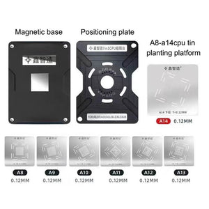 ORIWHIZ 7 in 1 Universal CPU Reballing Stencil Platform For iPhone A8/A9/A10/A11/A12/A13 IC Chip Planting Tin Template Fixture - Oriwhiz Replace Parts