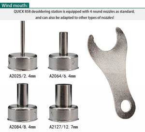 QUICK 858 Hot Air Gun Rework Station Handle Aluminum Shell Rotary Wind Adjustable Air Volume SMD Rework Soldering Station - ORIWHIZ