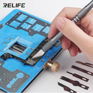 RELIFE RL-101B 8 in 1 Knife Set Blades for repair Moblie Phone maintenance tools Set for BGA Remove glue edge Thin blade - ORIWHIZ