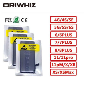 Retail brand new 0 cycle sealed OEM battery 5 5S 5C SE 6 6S 7 7p 8 Plus X XR XS Max 11 11pro 11pro 12max battery series - ORIWHIZ