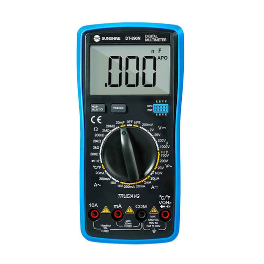 SUNSHINE DT-890N Digital Multimeter Meter Transistor Capacitor Tester AC/DC Ammeter Volt Ohm Tester Meter Multimetro LCD Display - ORIWHIZ