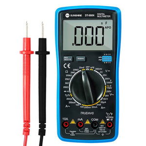 SUNSHINE DT-890N Digital Multimeter Meter Transistor Capacitor Tester AC/DC Ammeter Volt Ohm Tester Meter Multimetro LCD Display - ORIWHIZ