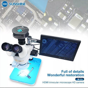 Sunshine M-11 4800W HDMI Trinocular Microscope HD Camera Industrial Grade Camera For Mobile Phone Motherboard Repair Tools - ORIWHIZ