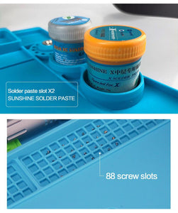 SUNSHINE SS-004E 3D Heat Insulation Silicone Soldering Pad Magnetic High Temperature Heat-resistant Insulator Platform Repair - ORIWHIZ