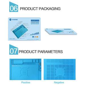 SUNSHINE SS-004E 3D Heat Insulation Silicone Soldering Pad Magnetic High Temperature Heat-resistant Insulator Platform Repair - ORIWHIZ