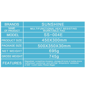 SUNSHINE SS-004E 3D Heat Insulation Silicone Soldering Pad Magnetic High Temperature Heat-resistant Insulator Platform Repair - ORIWHIZ