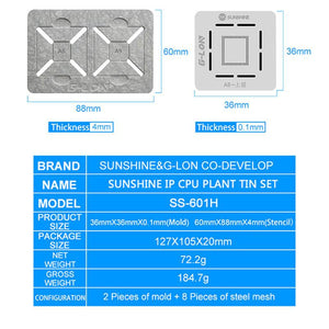 SUNSHINE SS-601H CPU Reballing Platform Set For iphone A8/A9/A10/A11/A12/A13 CPU Positioning Plant Tin Repair - ORIWHIZ