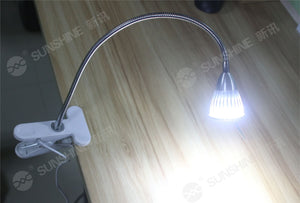 SUNSHINE SS-802 LED Clip on Desk Lamp Table Lamp Clip Study Work Lamps Flexible Gooseneck Table Light for Reading Book Computer - ORIWHIZ